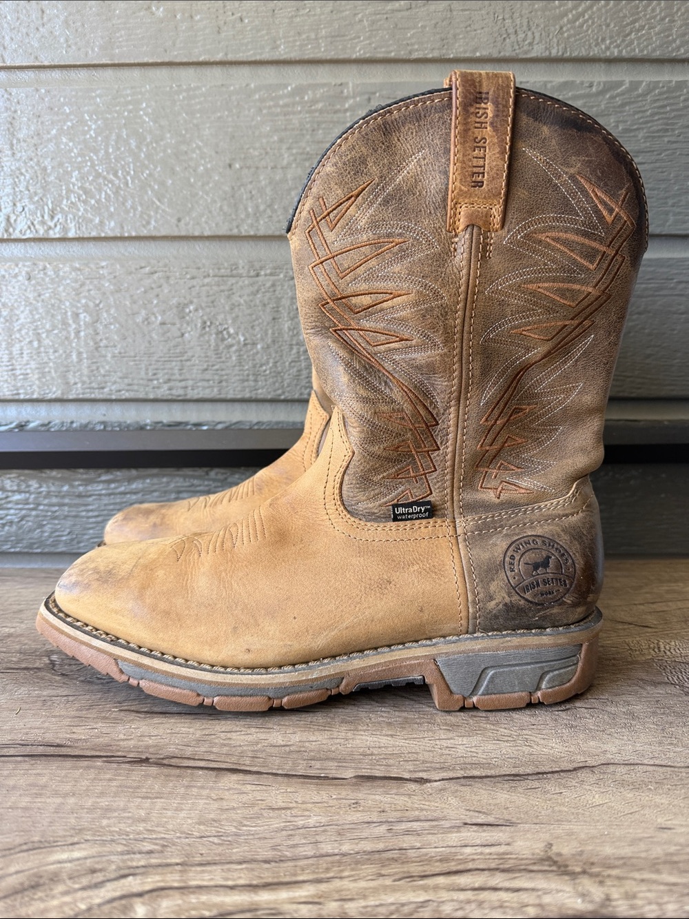 Red Wing Shoes Iris setter Men's Tan Brown Leather Western Work Boots size 9.5 - Picture 2 of 11